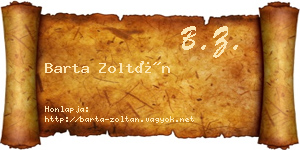Barta Zoltán névjegykártya
