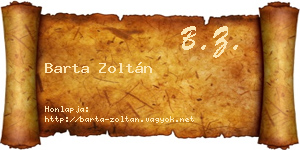 Barta Zoltán névjegykártya